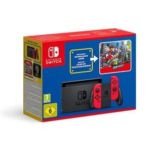 Console Nintendo Switch avec une paire de Joy-Con rouges + 1 code de téléchargement pour Super Mario Odyssey