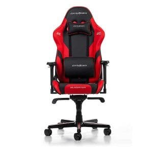 Promo 1636 DXRacer Gladiator Series Chaise Gaming, Simili Cuir, Noir-Rouge
