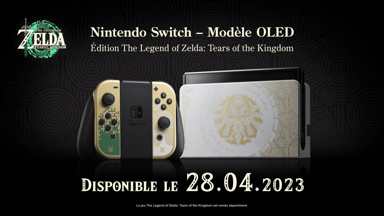 Lancement de Nintendo Switch OLED sur le thème Tears Of The Kingdom pour le 28 avril prochain. Nintendo Switch OLED
