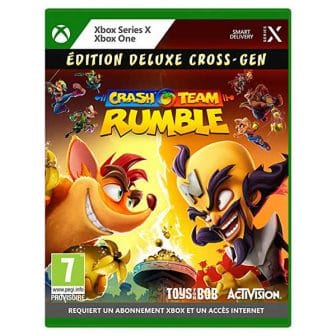 Préparez-vous à vous élancer dans les airs, sauter, glisser et rebondir d’une toute nouvelle façon avec Crash. Crash Team Rumble™ donne à Crash Bandicoot™ une toute nouvelle direction, en plaçant les héros et les méchants emblématiques de la série dans une compétition par équipe en 4v4. Les joueurs s'affronteront sur des cartes diverses et dangereuses tandis que les deux équipes feront la course pour être la première à collecter et à accumuler suffisamment de fruits Wumpa pour remporter la victoire ! Élevez-vous en tant que héros ou nourrissez le méchant qui est en vous à travers un casting de personnages sauvages incroyables, chacun avec ses propres compétences et capacités uniques. Le travail d'équipe fait partie intégrante de chaque partie, car les joueurs doivent travailler ensemble pour combattre l'équipe adverse, défendre leur propre stock de Wumpa et capturer des points clés sur la carte pour augmenter leur score. D’autres surprises arriveront bientôt dans Crash Team Rumble™, avec des héros, des modes, des cartes, des récompenses supplémentaires, et bien plus encore ! L’édition Deluxe inclut : - Le pack « Proto Numérique » qui contient : o 8 apparences de héros 'Blocky' o Ombre 'pixelisée' o Musique de victoire en jeu 'Get On My Level' o Chapeau 'Blocky' o Sac à dos 'Blocky' o Score FX 'Blocky' o Une bannière unique