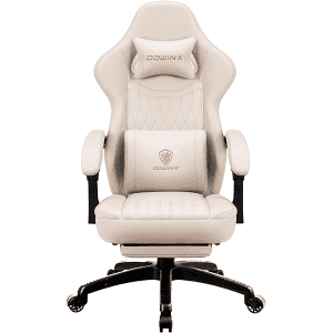 Dowinx Chaise Gaming,Blanc Ivoire.