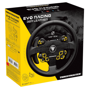 Thrustmaster EVO Racing 32R Leather, Volant Rond En Cuir Et Hub Détachable, Pour PC et Consoles
