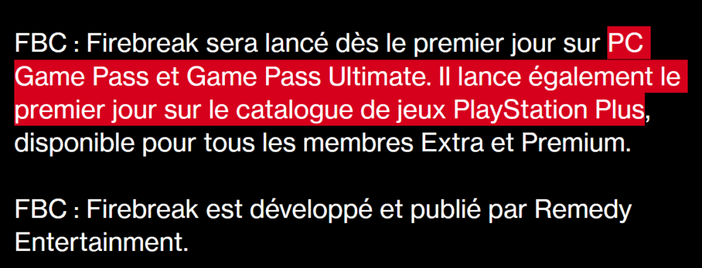 Le jeu FBC Firebreak sortira à la fois sur le Xbox Game Pass et sur le PlayStation Plus Day One. 1 image 7