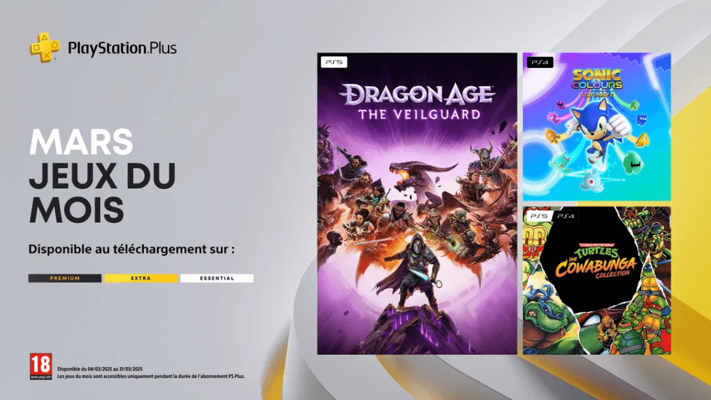 PlayStation Plus : Dragon Age The Veilguard, Sonic Colors et TMNT offerts en mars 2025 ! 1 image 9