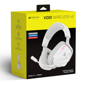 Corsair VOID WIRELESS v2 : Casque Gamer Sans Fil avec Dolby Atmos, Micro NVIDIA et 70h d’Autonomie 1 Corsair Void v2 Casque de Jeu sans Fil  pour PC, PS5, PS4, Switch et Mobile - Blanc