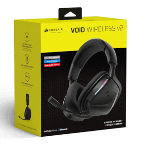 Corsair VOID WIRELESS v2 : Casque Gamer Sans Fil avec Dolby Atmos, Micro NVIDIA et 70h d’Autonomie 2 Corsair Void v2 Casque de Jeu sans Fil  pour PC, PS5, PS4, Switch et Mobile - Carbone