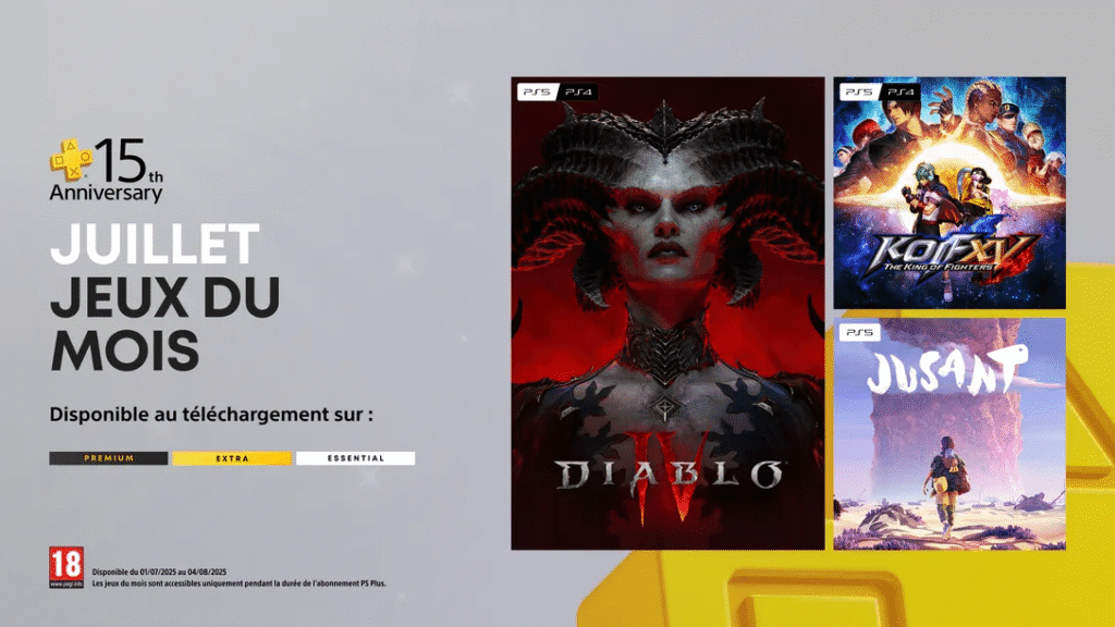 PlayStation Plus Juillet 2025 : Diablo 4, Jusant et KOF XV offerts, Sony célèbre les 15 ans du service 1 image 7