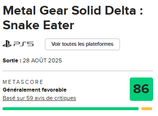 Metal Gear Solid 3 Remake : un retour maîtrisé qui séduit la critique 3 image 8