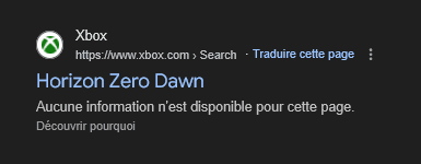 Un lien Xbox relance les rumeurs autour de Horizon Zero Dawn 1 Screenshot 2025 09 21 at 15 11 19 Horizon Zero Dawn Xbox Recherche Google
