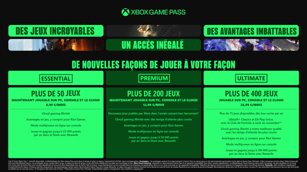 Xbox Game Pass : Microsoft rebat les cartes de son service avec de nouveaux abonnements 1 image