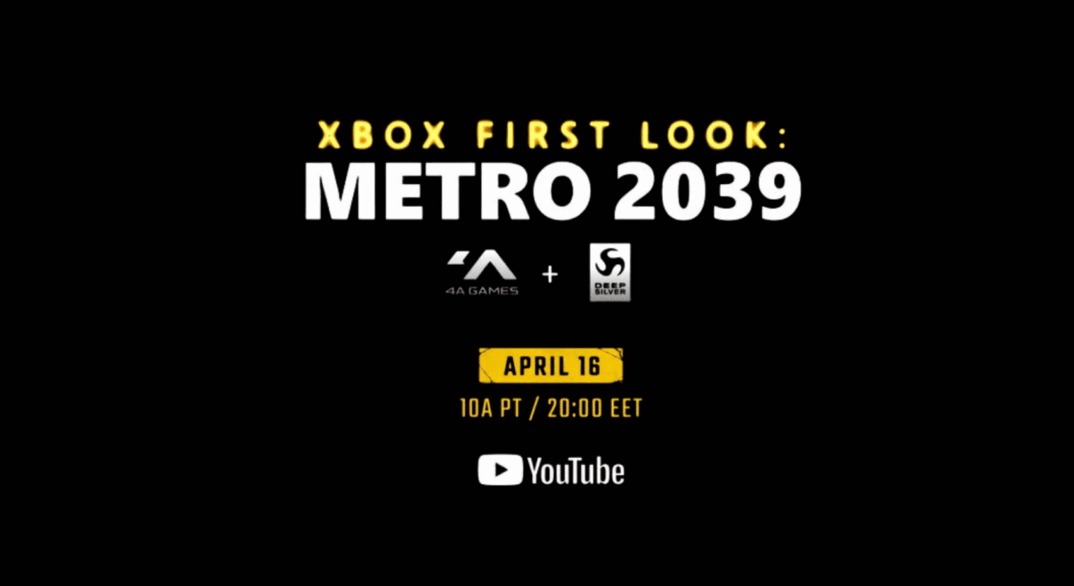 Xbox officialise Metro 2039 et donne rendez-vous aux fans le 16 avril Xbox officialise Metro 2039 et donne rendez-vous aux fans le 16 avril