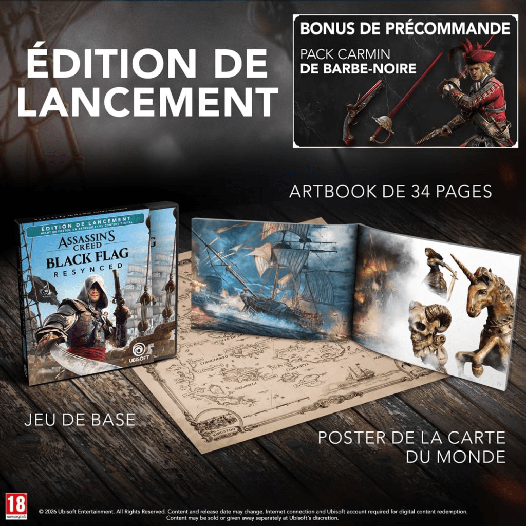 Assassin’s Creed Black Flag Resynced sur PS5 : la Launch Edition tombe déjà à -25 % en précommande 2 Assassin’s Creed Black Flag Resynced sur PS5 : la Launch Edition tombe déjà à -25 % en précommande