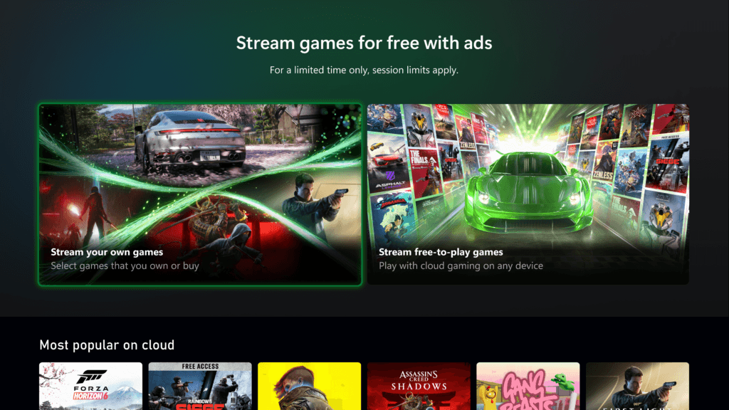 Microsoft teste enfin le Xbox Cloud Gaming gratuit, mais il y a une condition