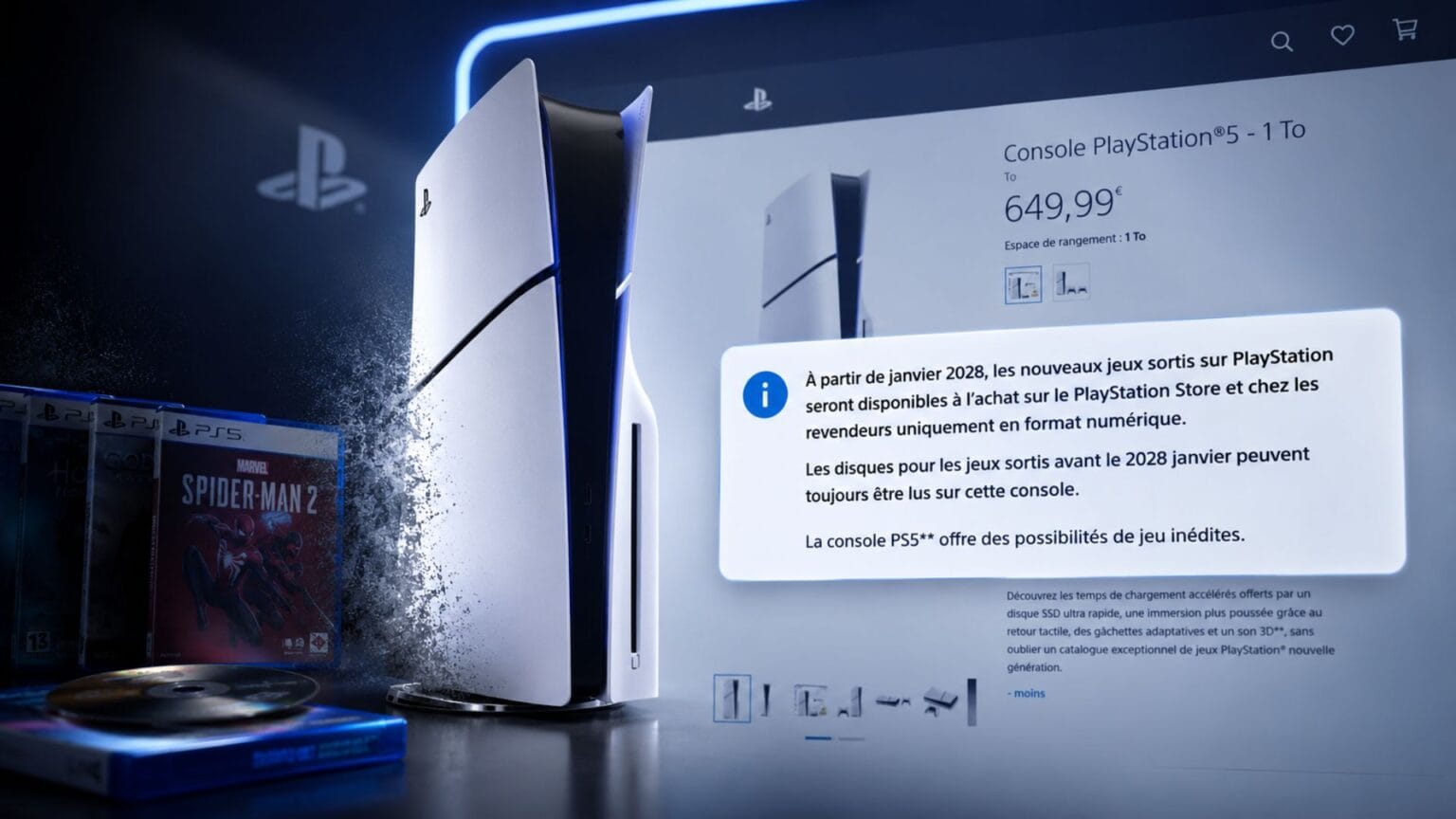 PlayStation Direct affiche un nouvel avertissement sur la fin des jeux physiques PS5 PlayStation Direct affiche un nouvel avertissement sur la fin des jeux physiques PS5
