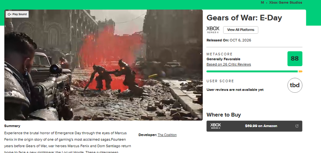 Gears of War E-Day reçoit des critiques élogieuses et change déjà la donne sur Xbox 3 Gears of War E-Day reçoit des critiques élogieuses et change déjà la donne sur Xbox